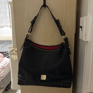 Dooney & Bourke Black pebble grain hobo in black black